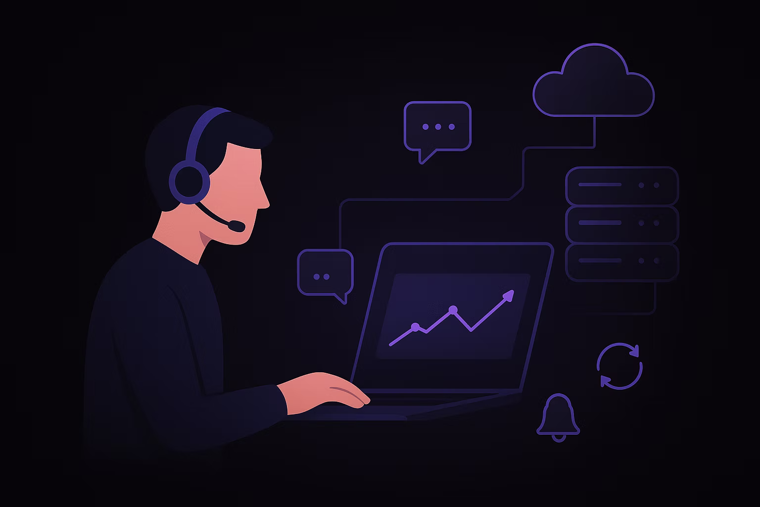 Мы автоматизируем обновления, мониторим работу сервиса и внедряем новые функции по мере роста вашего бизнеса Image